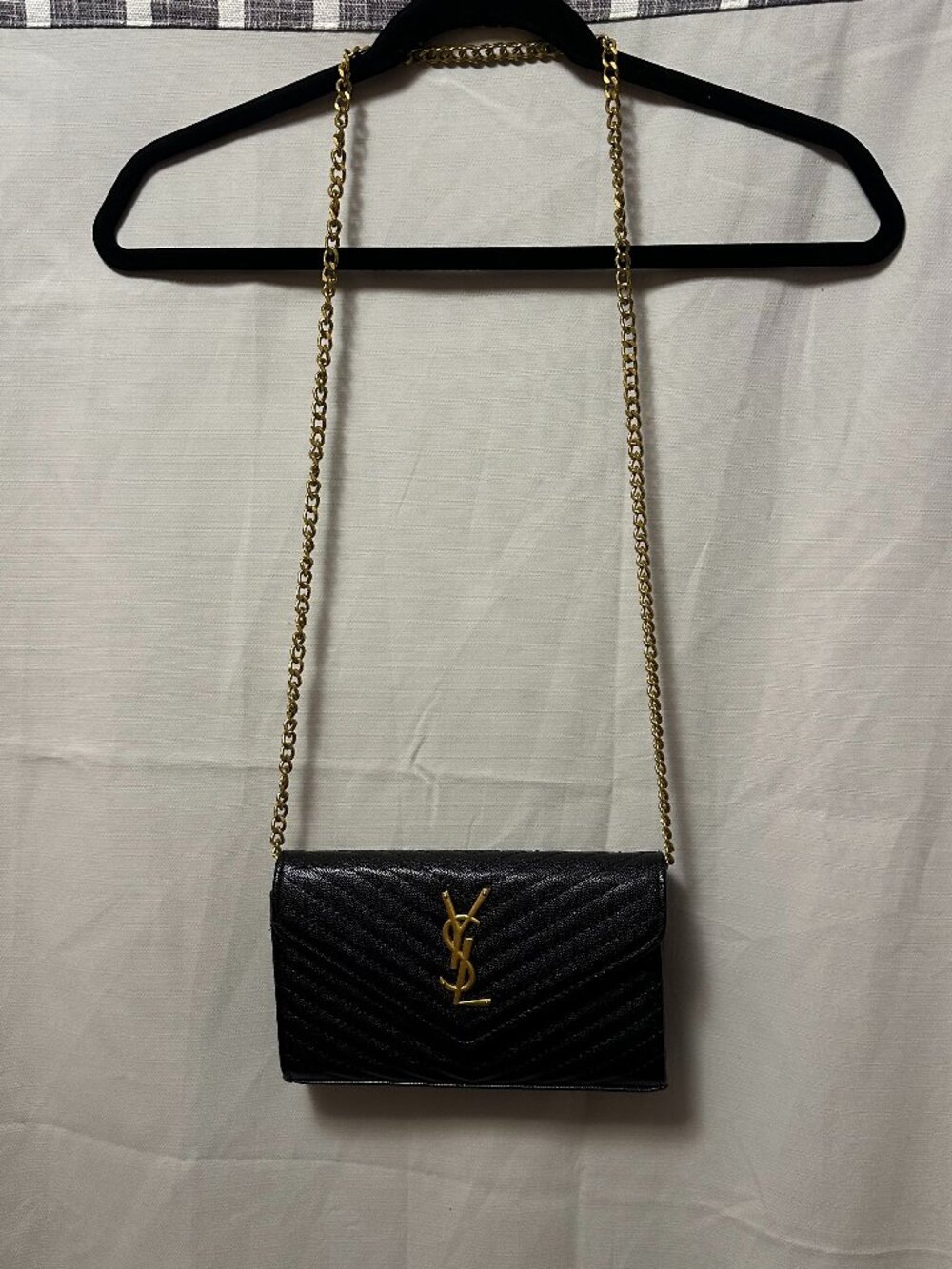 New Designer INSPIRED Crossbody Purse Chain Strap In Black